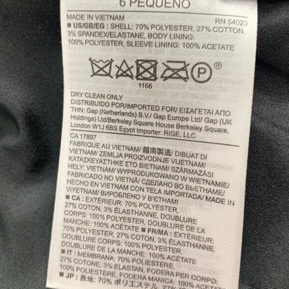 Banana Republic Diamond Textured/Jacquard Open Front Blazer Women's Petite 6P - Picture 6 of 7